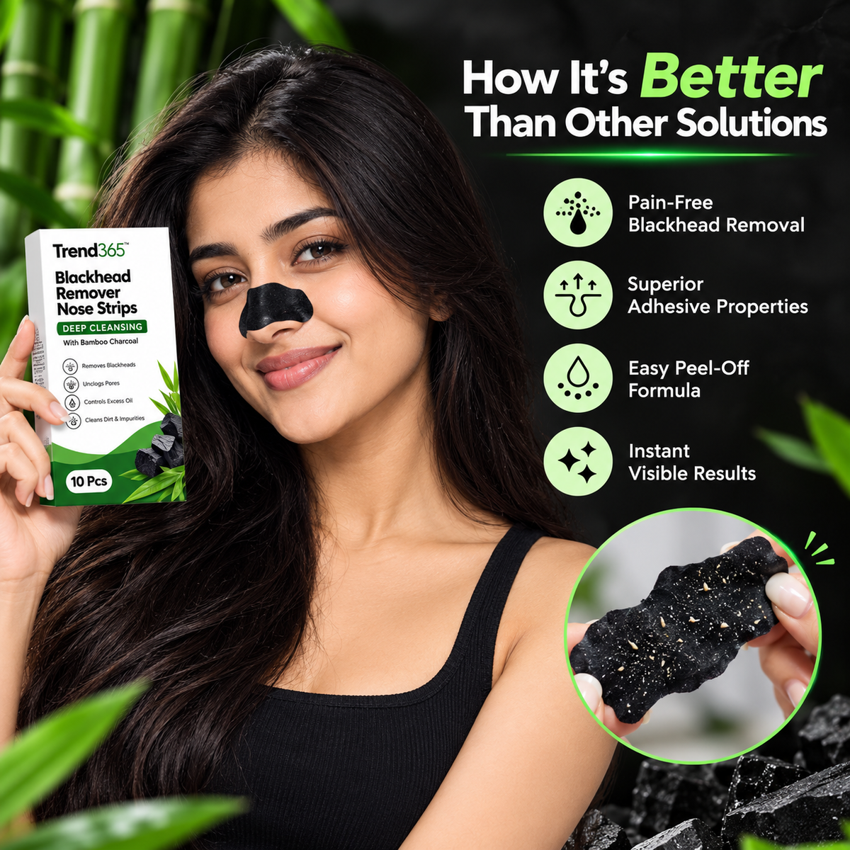 Deep Cleansing Blackhead Remover Nose Strips (Pack of 10 Pcs)