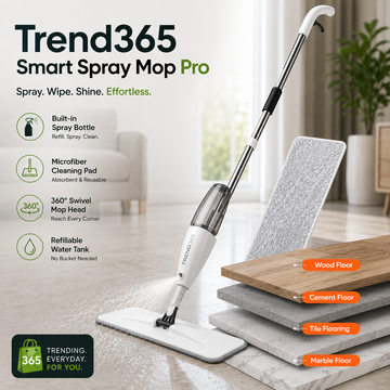 Trend365®️ Smart Spray Mop Pro | Refillable Tank, 360° Swivel Head & Washable Microfiber Pad