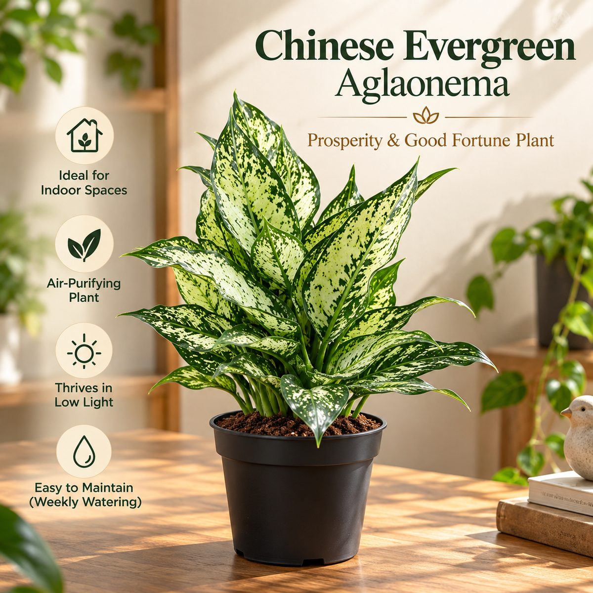 Chinese Evergreen Aglaonema | Prosperity & Good Fortune Plant