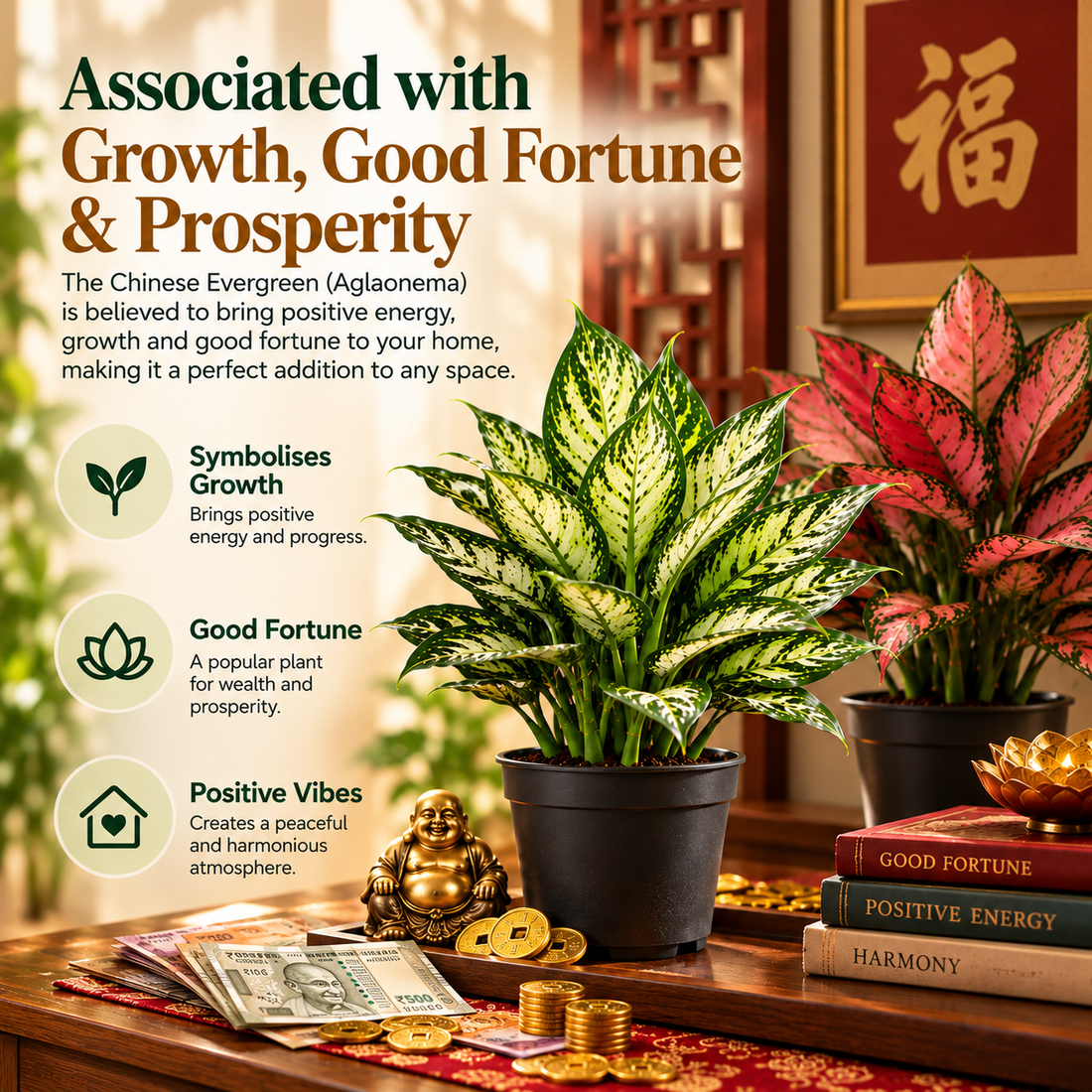 Chinese Evergreen Aglaonema | Prosperity & Good Fortune Plant