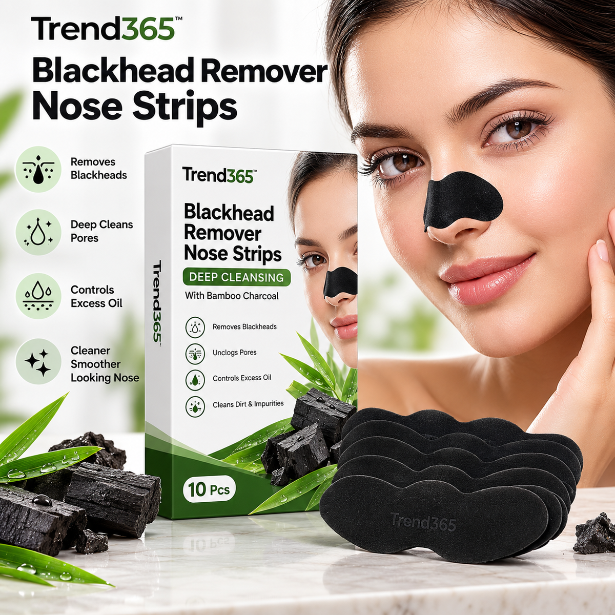 Deep Cleansing Blackhead Remover Nose Strips (Pack of 10 Pcs)
